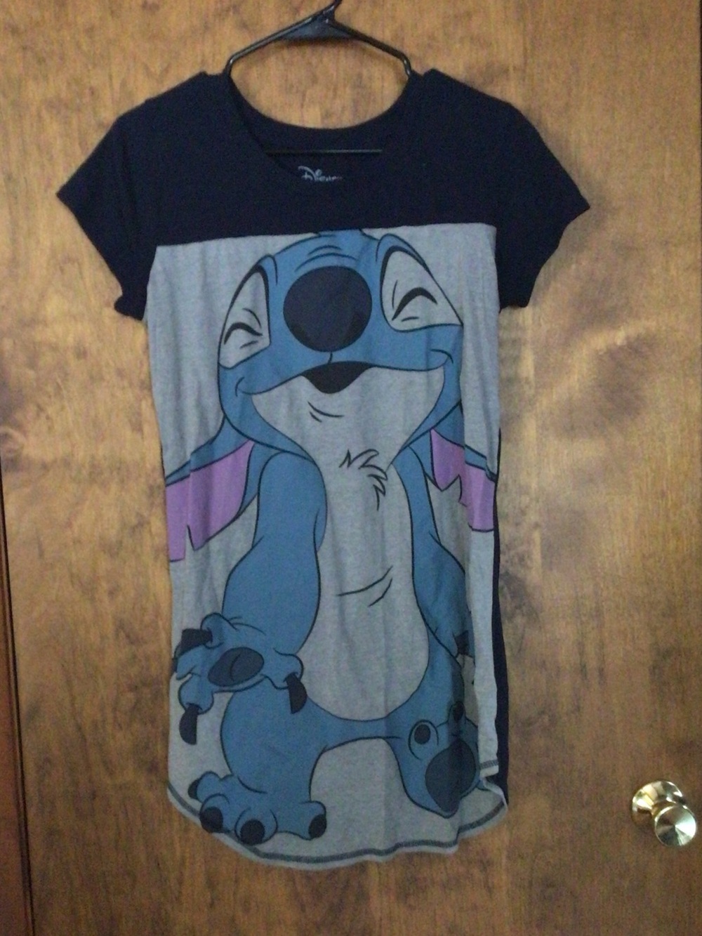 Disney Short-Sleeve Stitch Graphic Tee Dress - Navy, Gray, Blue, Purple